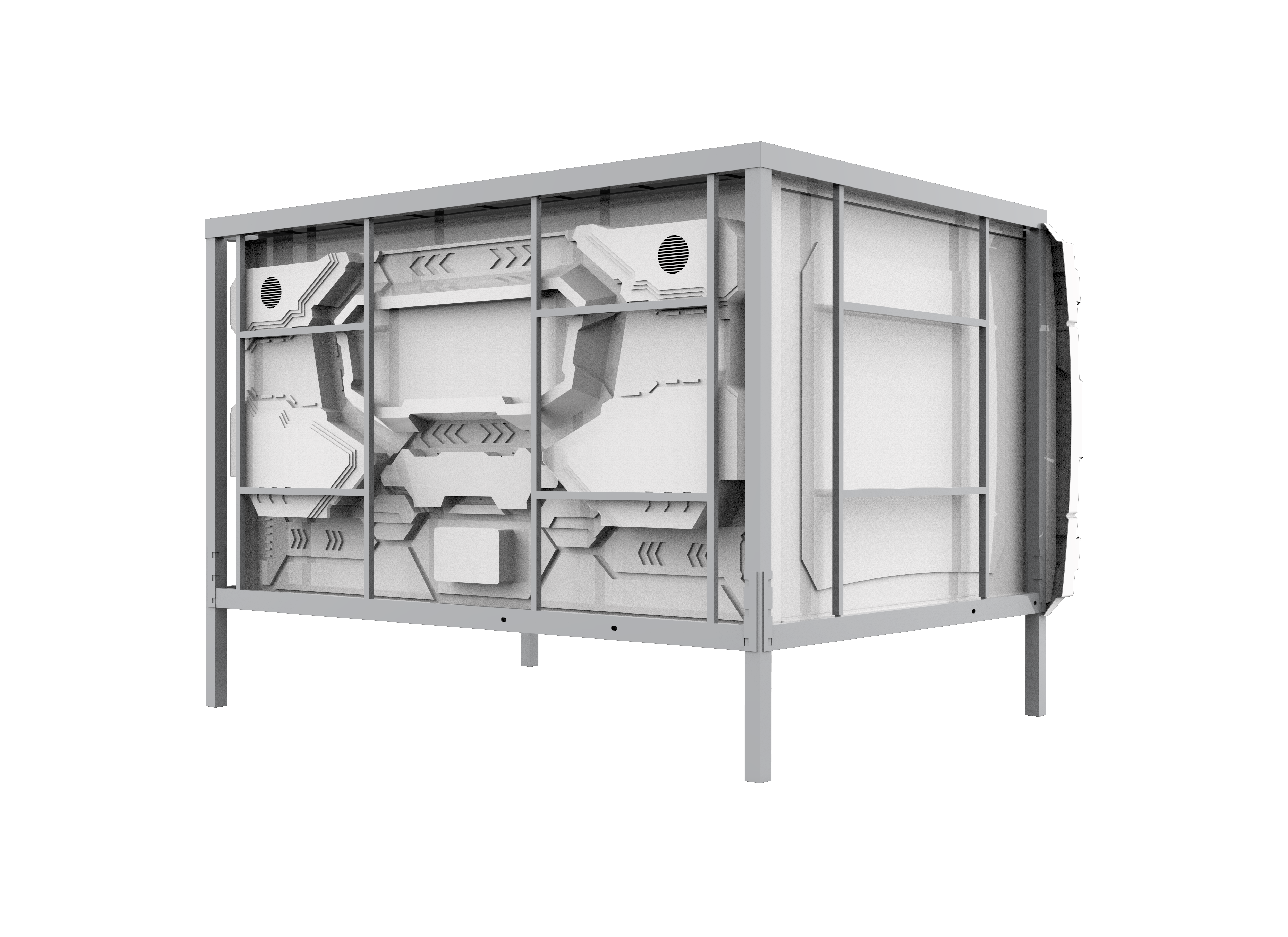 Single Bed Transverse Cabin/Pod, two third door