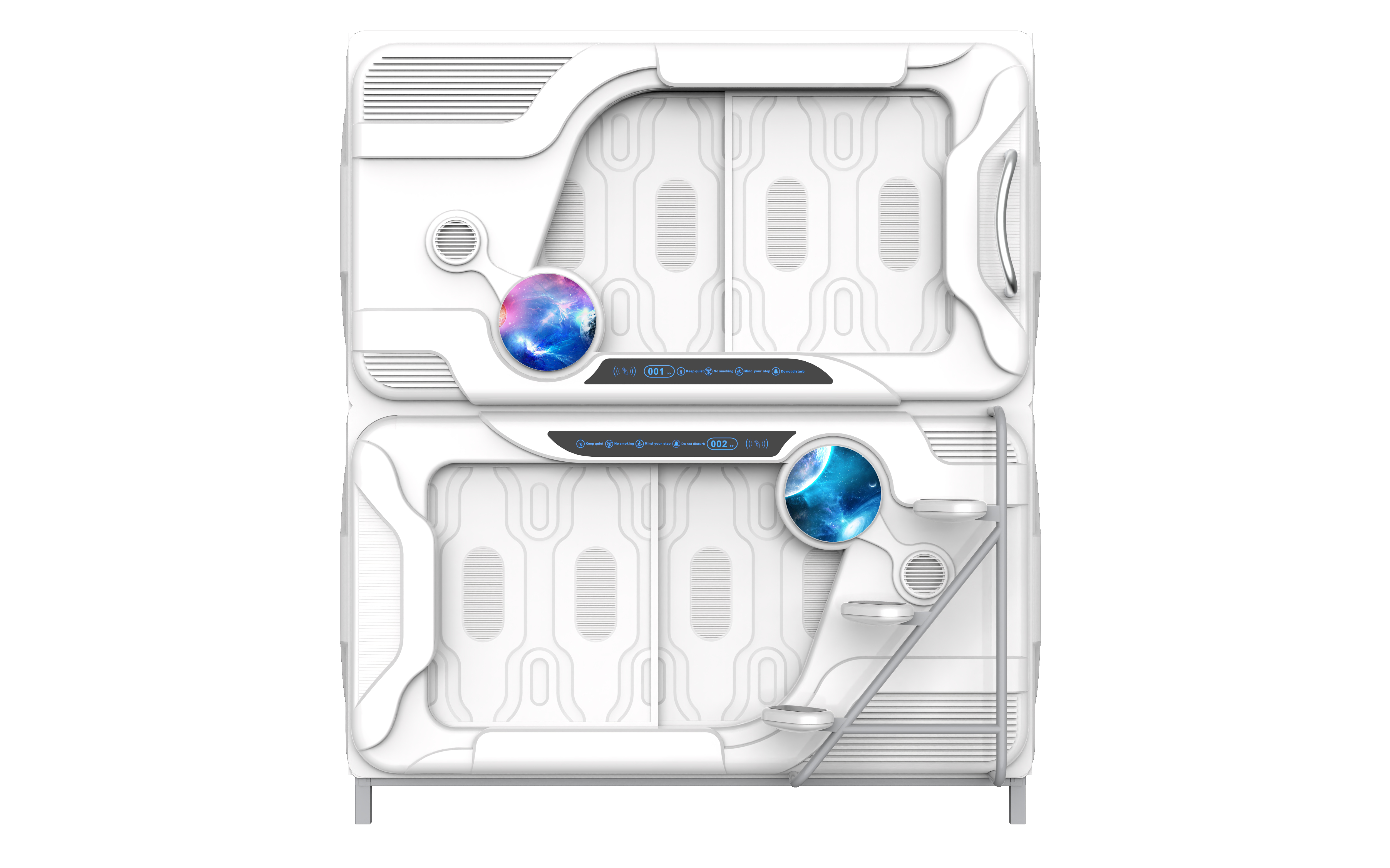 Double Bed Transverse Cabin/Pod, two third door