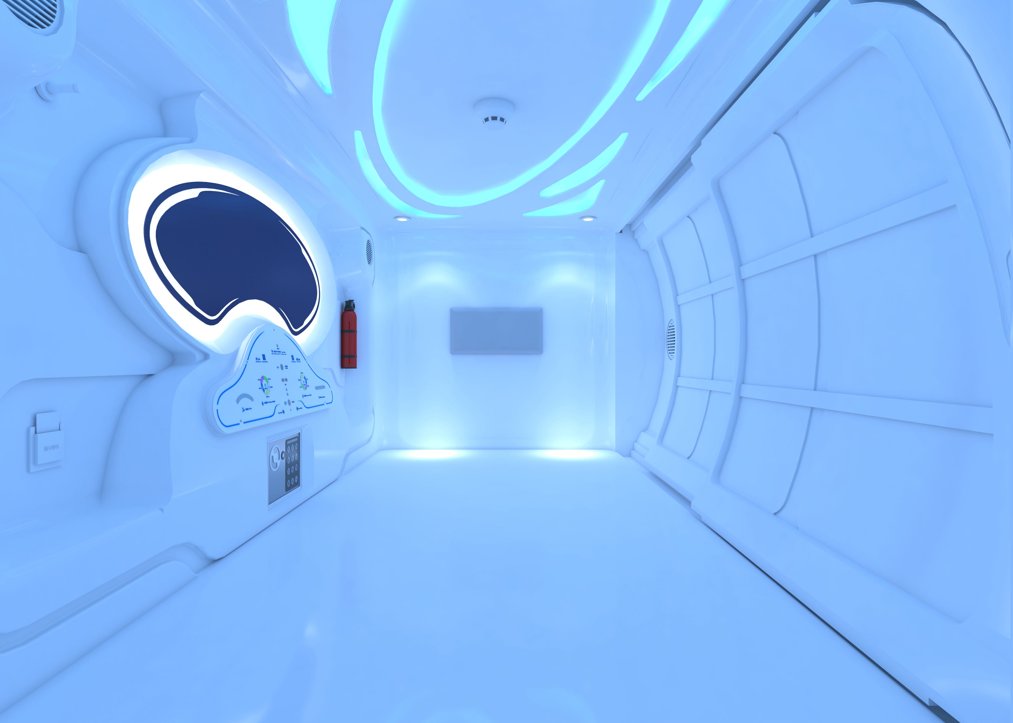 Single Bed Transverse Cabin/Pod, two third door