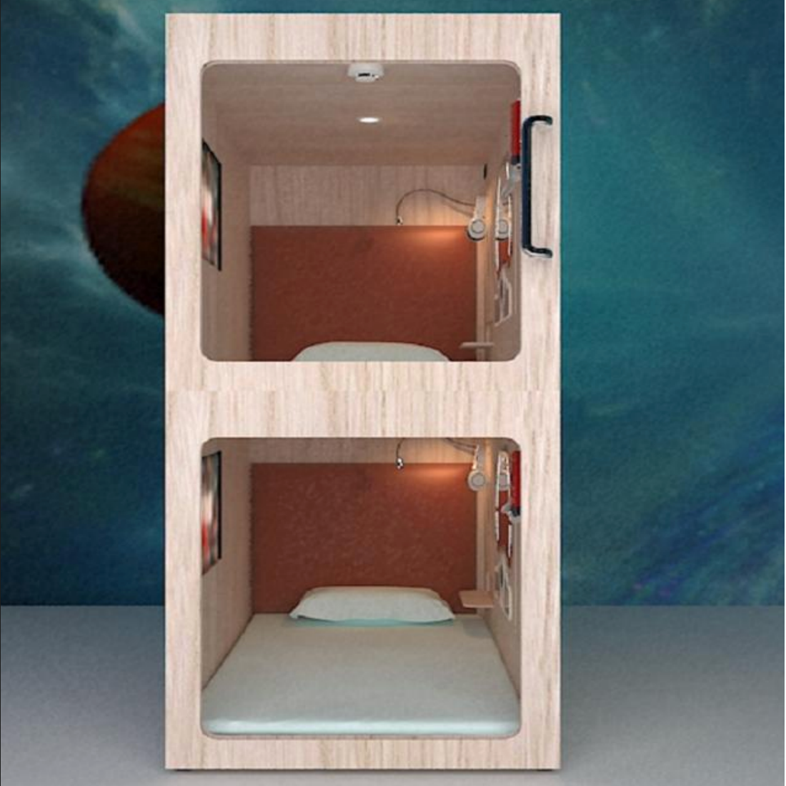 Wooden Single capsule bed-Vertical